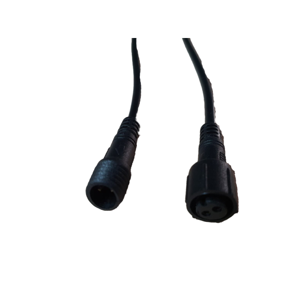 2 Pin konfektionierter Rundstecker (Schwarz)