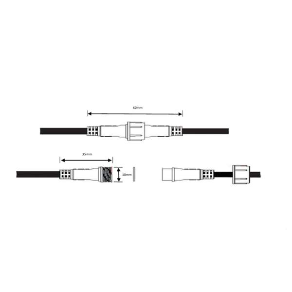 4 Pin konfektionierter Rundstecker (Schwarz 0,30mm²)
